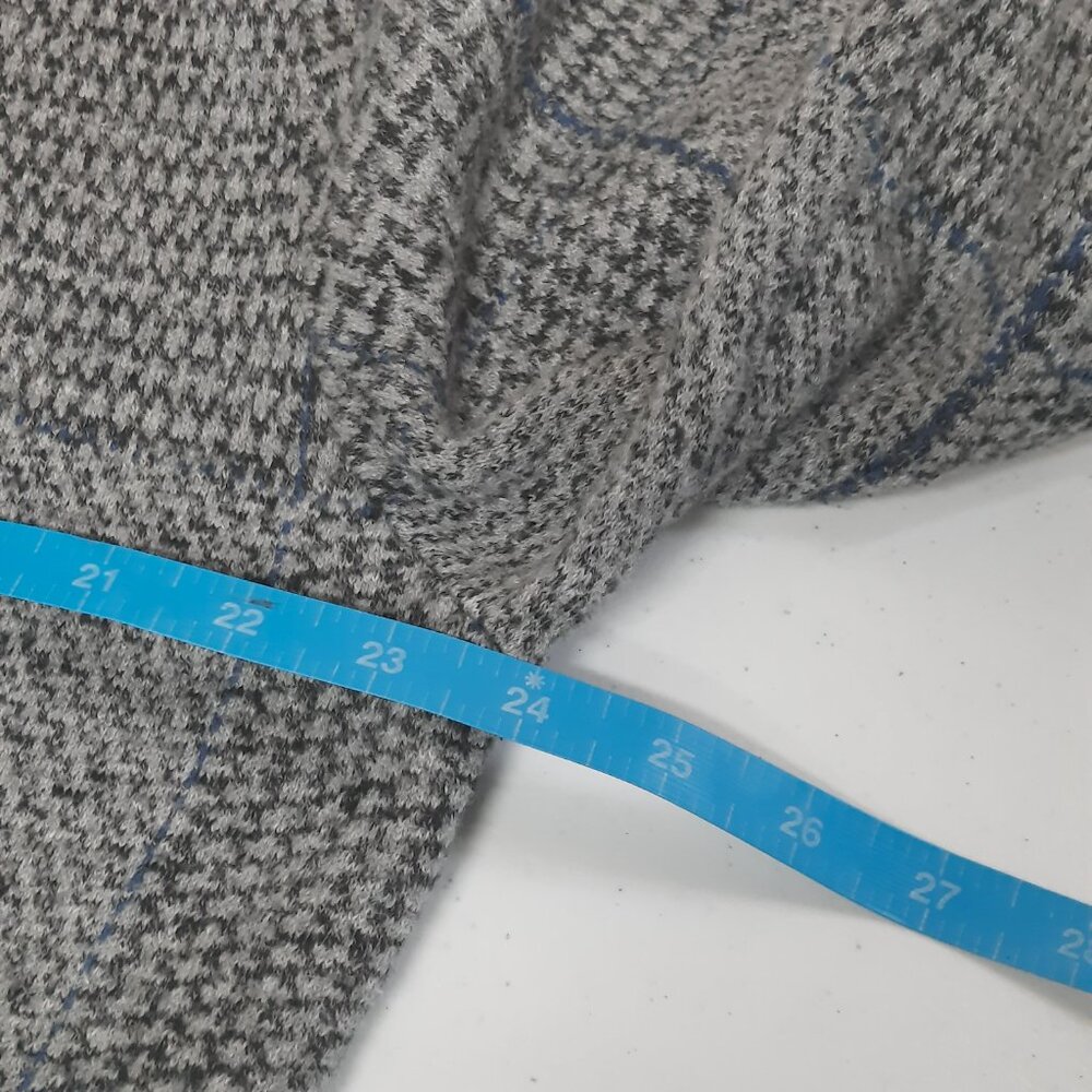 American Eagle Men's Textured Knit Plaid Hoodie Cotton Gray & Blue - Size XL - Picture 8 of 11